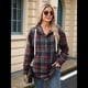 thumbnail image 5 of Sudadera con Capucha y Estampado A Cuadros para Mujer, Sudaderas Extragrandes, Camisetas de Larga, Corte Holgado Tíbet M, 5 of 9