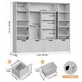 thumbnail image 3 of Hiphuta 55"W Kid Toy Storage Organize with Sliding Bookshelf, Kid Bookcase with 4 Removable Drawers, Toy Storage Toy Organize for Kid Bedroom Playroom, Gray, 3 of 8