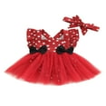 thumbnail image 1 of Nouveau-né Bébé Filles Valentine'S Jour Maille Robe d'Été Coeur Volants Combinaisons Ensemble Enfant en Bas Âge Rouge 6-9 Mois, 1 of 7
