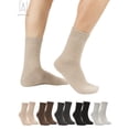 thumbnail image 2 of Gustave 5 Pack Adult Men's Cotton Crew Socks Breathable Athletic Work Socks Pure Color Winter Warm Quarter Socks Size 8-12, 2 of 10