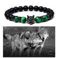 thumbnail image 1 of Fiudx Pulsera de Piedra Volcánica con Incrustaciones de Leopardo Natural y Circonita, con Ojos de Lobo Que Alivian La Ansiedad, Accesorio Que Aumenta La Confianza, Regalo Perfecto para Hombres, Tamañ, 1 of 6
