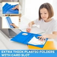 thumbnail image 6 of 36 Pcs Plastic Folder with Clear Front Pocket and 3 Prong Plastic Folders with Card Slot Pocket Folders with Prongs for School Office (Blue), 6 of 6