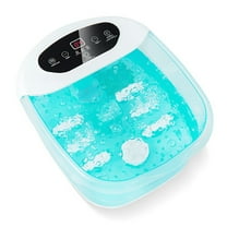 Gymax Foot Spa Massager Foot Bath Soak Tub with Heat Bubble Massage Beads Lake Blue