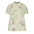 thumbnail image 4 of Womens Tops Short Sleeve Round Neck Printing Casual Cropped Loose Shirt Multicolor M, 4 of 5