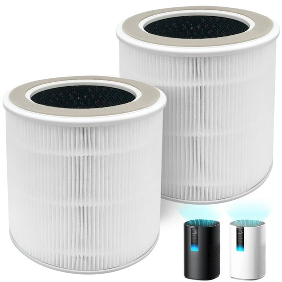 2 Pack DR-HAP005S Replacement Filters Compatible with Dreo Air Purifier, True H13 HEPA Filter, All-Round Powerful Filtration (White)