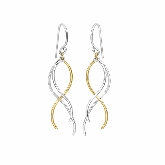 Earth Gems Jewelry Two‑Tone Earrings Sterling Silver Dangle Earrings for Women