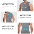 thumbnail image 3 of MISS COCOLI Men's Compression Shirt Slimming Body Shaper Vest Crewneck Workout Shirts Tummy Control Undershirts Tank Top Sports, 3 of 8