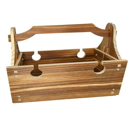 Wooden Outdoor Folding Picnic Table, Convertible Storage Basket, Natural Travel Camping Equipment