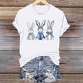 thumbnail image 2 of Happy Easter Bunny Shirt for Women - Cute Rabbit Print Short Sleeve Tunic Tops Spring Holiday Casual Tee Cute Bunny Blouse, 2 of 6