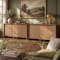 thumbnail image 3 of PAPROOS 55" Sideboard Cabinet, Herringbone Wooden 4-Door Buffet Cabinet with Storage for Kitchen, Dining Room, Living Room, Entryway, 3 of 11