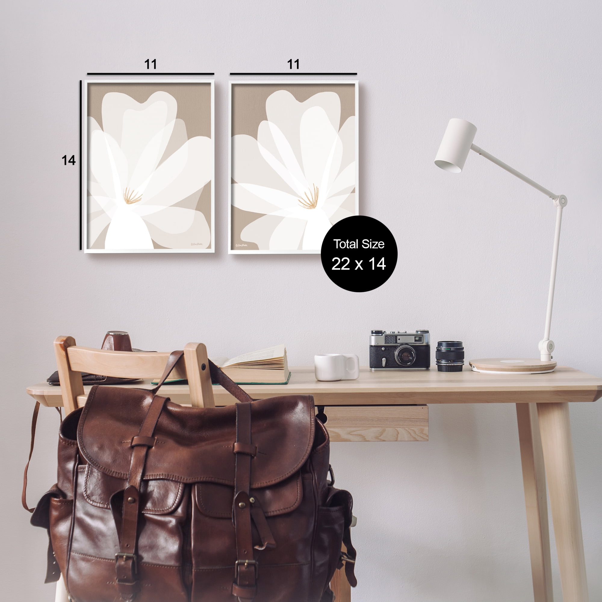 Stupell Industries White Boho Flowers Botanical & Floral Painting White Framed Art Print Wall Art, 11 x 14