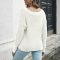thumbnail image 4 of Womens Fall Fashion 2022! QLEICOM Sweaters for Women, Women's Hollow V-neck Sweater Women's Loose Autumn And Winter Long-sleeved Knitted Sweaters New On Clearance, 4 of 6
