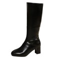 thumbnail image 3 of YLYL Womens Knee High Boots Snip Toe Side Zipper Chunky Mid Heel Fall Winter Fashion Long Boots, 3 of 8