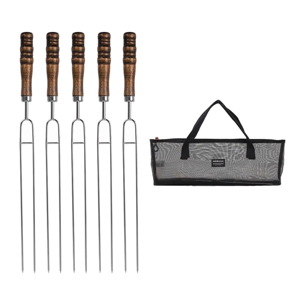 Brochetas Kabob, palitos para asar, brochetas portátiles para parrilla, brochetas de Metal para barbacoa, para verduras, Buffet, carne, Picnic, , Tenedores para Tenedores para barbacoa negros shamjiam Brochetas para asar