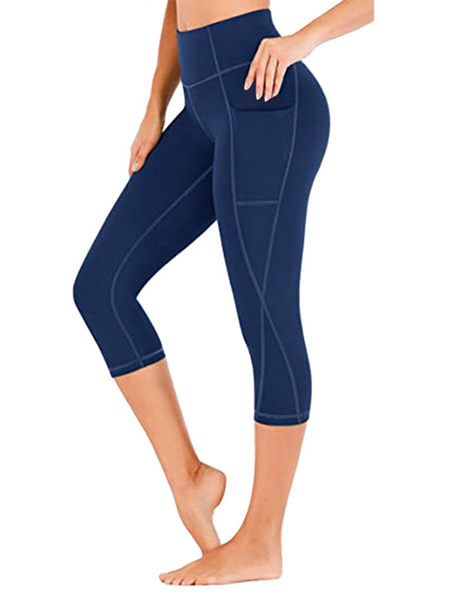 Capri Leggings High Wast Tummy Control Workout Yoga Pant Tights Women 
