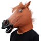 thumbnail image 1 of Máscara de látex con cabeza de animal de caballo para fiesta de disfraces de Halloween (marrón), 1 of 5