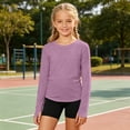 thumbnail image 2 of RMGVDSD Girls Athletic Shirts Long Sleeve T-Shirts Crew Neck Basic Tee Tops Kids Lightweight Solid Color Sports Tshirts 11-12 Years, 2 of 4