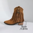 thumbnail image 5 of Mostsola Cowboy Boots for Women Suede Vintage Buckle Western Heel Booties Short Boots, 5 of 8