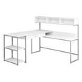 thumbnail image 3 of Monarch Specialties Computer Desk, Home Office, Corner, Storage Drawers, L Shape, Work, Laptop, Metal, Laminate, White, Grey, Contemporary, Modern, 3 of 3