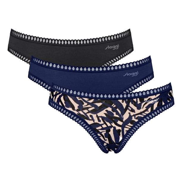 Sloggi braguitas de mujer, pack de 3 - GO Crush Short C3P, braguitas, algodón elástico Azul S (Small)