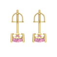 thumbnail image 4 of Clara Pucci 1.5Ct Pink Heart Cut VVS1 Screw Back Stud 14k Solid hypoallergenic Gold Designer Earrings For April, 4 of 7