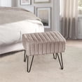 thumbnail image 7 of Home Soft Things Super Soft Faux-Fur Upholstered Stool Ottoman, Light Brown, 19"x13"x17", 7 of 7