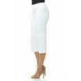 thumbnail image 2 of Rekkuna Women's Comfort Stretch Pull-On Straight Leg Capri Pant with Buttons at the Waist (12, White), 2 of 5