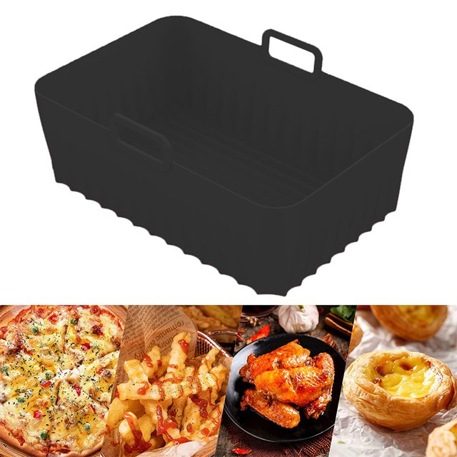 Alfombrilla Para Hornear Pasteles Bandeja de silicona para freidora de aire, alfombrilla antiadherente, utensilios de cocina reutilizables 2 uds., negro Ndcxsfigh Libre de BPA