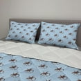 thumbnail image 2 of Gecko Comforter & Sham Bedding Set, Amphibian Reptiles Detailed Illustration of Lizards Wildlife Pattern, 3 pcs Duvet Set Microfiber Filling Quilt, 5 Sizes, Pale Blue and Brown, by Ambesonne, 2 of 4