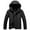 Black A, variant on Rain Jacket for Men Solid Outdoors Windproof Hooded Wearproof Warm Zipper Multi-pocket Ski Suit Coat Long Sleeve Cotton Jacket