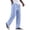 Blue, variant on Nestiefly Mens Cotton Linen Pants Casual Elastic Waist Drawstring Summer Beach Pants Loose Fit Lightweight Dress Trousers 2026 White S