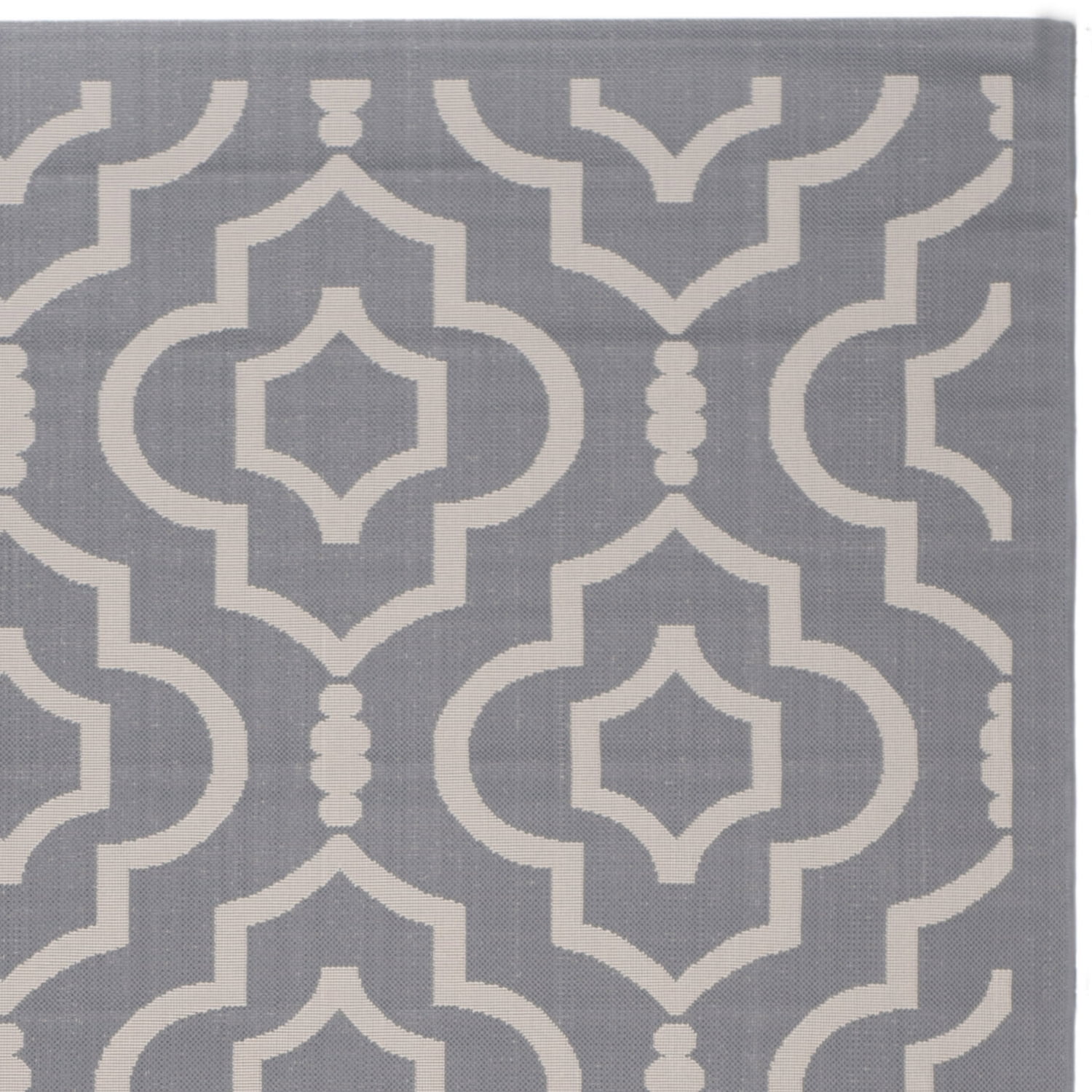 Safavieh Courtyard Lavern Geometric Indoor/Outdoor Area Rug, Anthracite/Beige, 5'3" x 7'7"