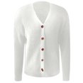 thumbnail image 6 of Lixiuxyad Womens Cardigans Loose Fit Button Up Knit Cardigan Sweater For Casual Wear,White, 6 of 6