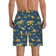 thumbnail image 3 of KLL Modern Excavator Men's Casual Summer Beach Shorts Hawaiian Shorts with Pockets-Medium, 3 of 5