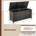 thumbnail image 3 of Costway 85 Gallon Rattan Deck Box with Waterproof Liner Universal Wheels & Gas Strut Brown, 3 of 10