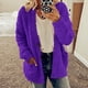 thumbnail image 3 of Abrigo de invierno de felpa gruesa para mujer, cárdigan térmico suave de un solo pecho para otoño, suéteres de moda para mujer, sudaderas con botones, prendas de vestir exteriores, 3 of 5