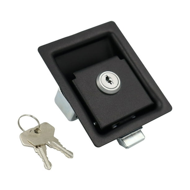Scienceny Cerradura de puerta de Panel tipo tirador negro, mecanismo de bloqueo fácil y seguro para cualquier puerta, elegante y duradero Accesorios para vehículos recreativos