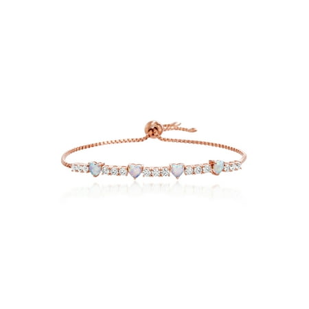 Multi Color Tourmaline Bracelet - Cubic Zirconia and White Opal Chain Slider Bracelet