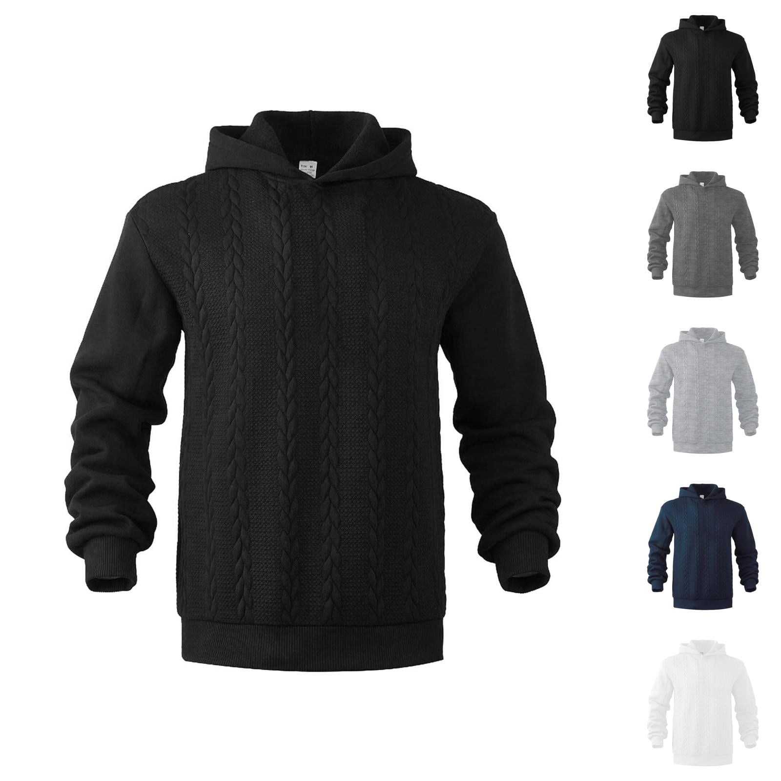 Sweater Hoodies for Men 2025 Fall Winter Plain Hooded Sweatshirt Casual Pullover Hoody Sweater Mens Hoodies