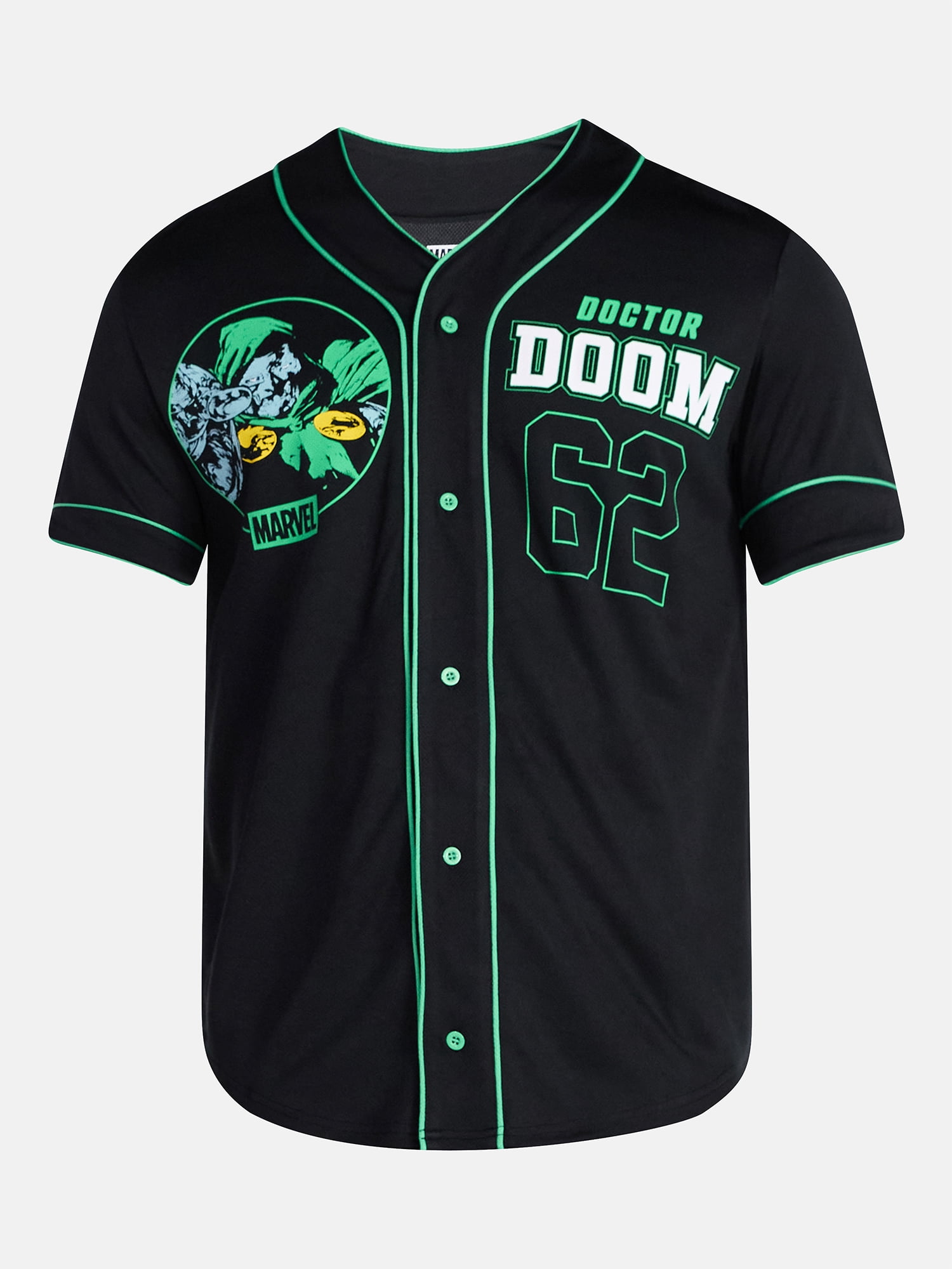Marvel Comics Men's and Big Men's Doctor Doom Baseball Jersey, Sizes XS-3XL