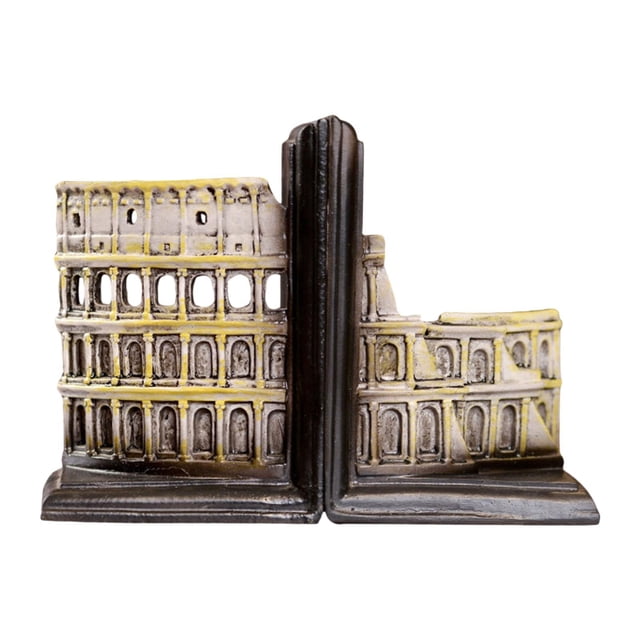 2 sujetalibros decorativos, sujetalibros de resina para escritorio, dormitorio, sujetalibros del Coliseo para , libros pesados, mujeres y