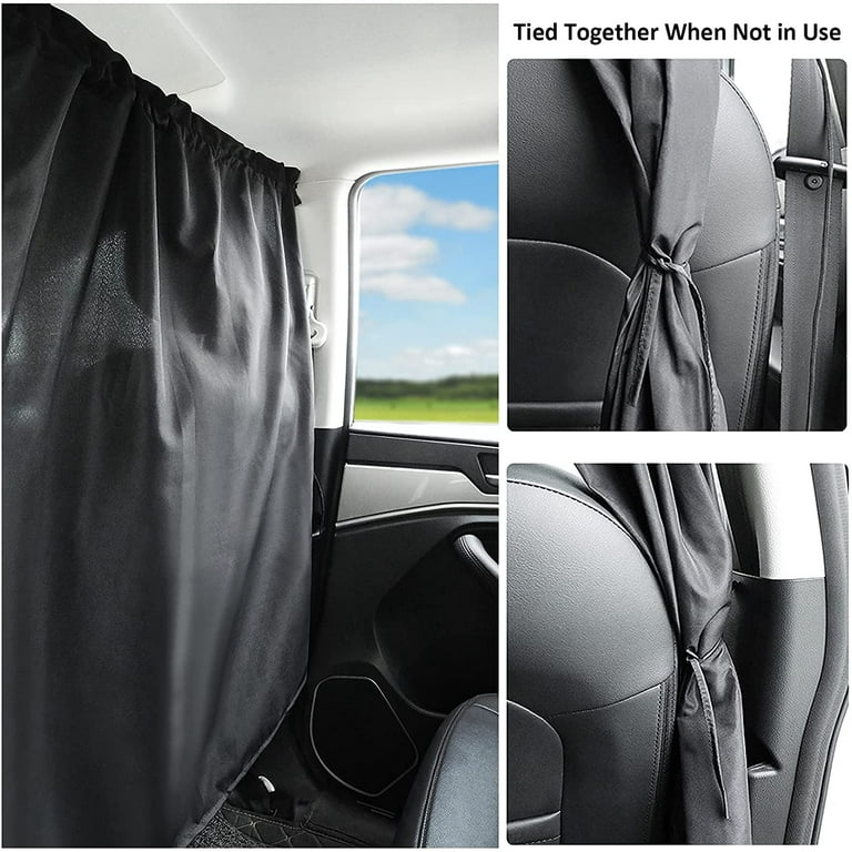 Car Divider Privacy Curtains Sun Shade Covers, Black Detachable Car Divider  Screen Partition Curtain, Rear Seats Privacy Protection Curtains for Car  Truck 