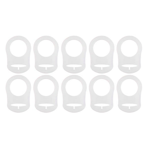 Paquete de 10 adaptadores de clip de soporte para chupete con anillo de botón de silicona para anillos