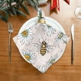 thumbnail image 2 of GZHJMY Daisy Bee Cloth Napkins Washable Reusable Polyester Dinner Napkins 20 x 20 Inch for Home Weddings Parties Holiday Table Napkins Set of 1, 2 of 7