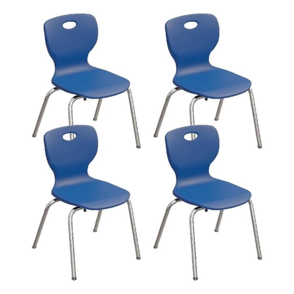 Correll CSC 14" Classic Metal/Plastic Stacking Student Chair - Blue (Set of 4)