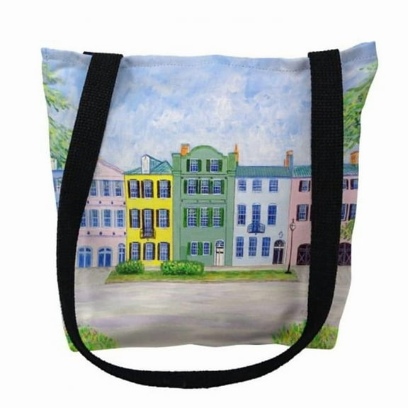 Betsy Drake TY540M 16 x 16 in. Rainbow Row Tote Bag - Medium