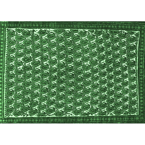 Ahgly Company Indoor Rectangle Persian Emerald Green Traditional Area Rugs, 6' x 9'