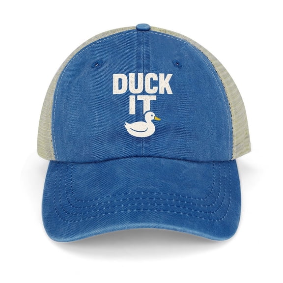 Duck It Dark Blue Vintage Washed Plain Baseball Cap Dad Golf Hat for Men Women