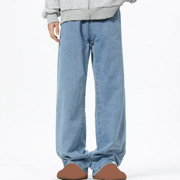 FNFYFH Men's Sherpa Fleece Lined Jeans Winter Thermal Pants Stretch Denim Business Casual Straight Leg Jean Pants