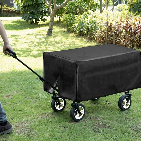 Folding Wagon Cover, Professional Waterproof Dustproof UV Resistant 210D Folding Wagon Cart Cover Collapsible Utility Outdoor Cart Cover with Elastic Pull Hook for Garden
